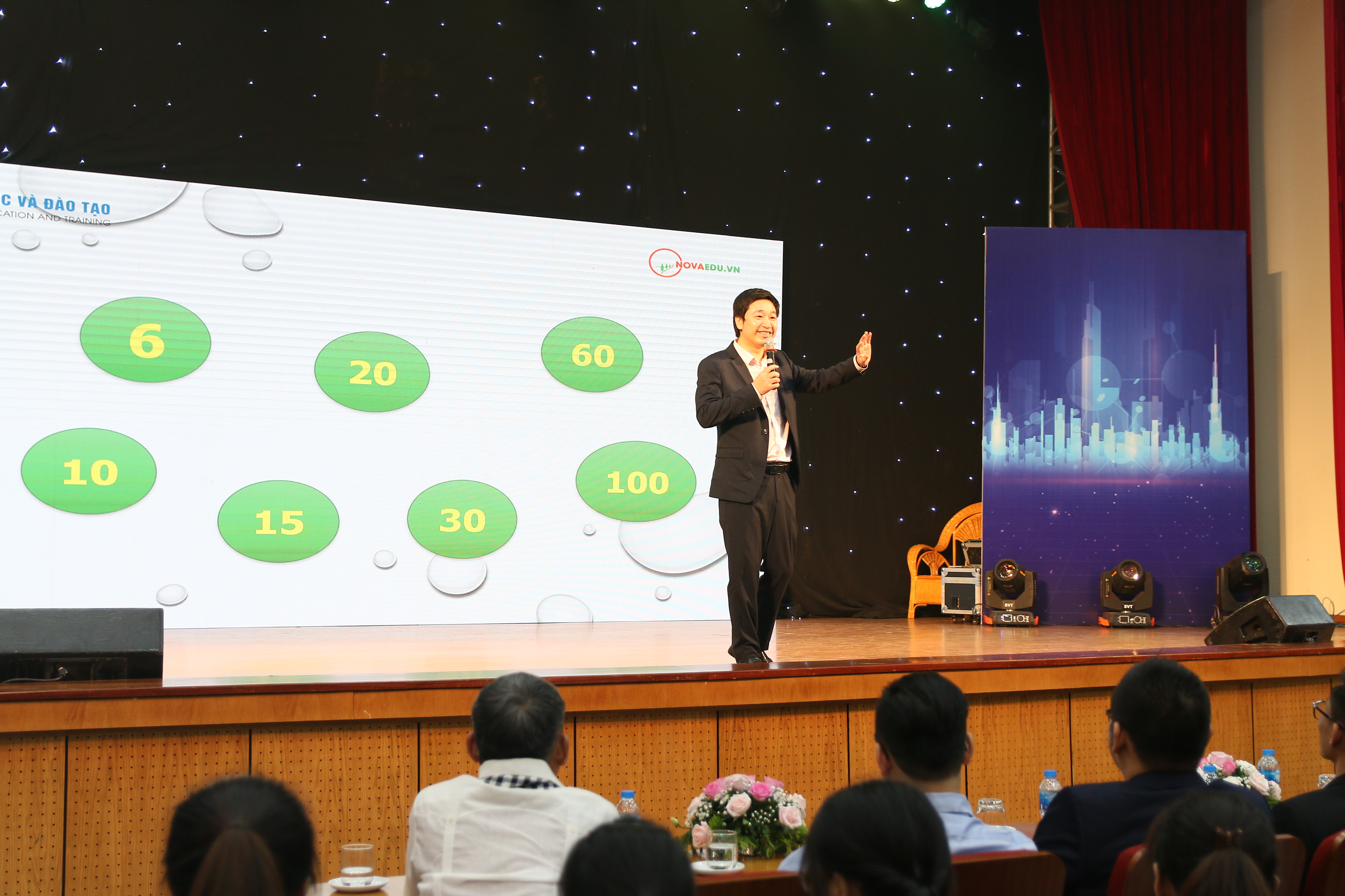 CEO Đỗ Mạnh Hùng với vai trò là điều phối viên trong diễn đàn truyền cảm hứng khởi nghiệp cho HSSV: Kinh nghiệm từ các doanh nhân khởi nghiệp