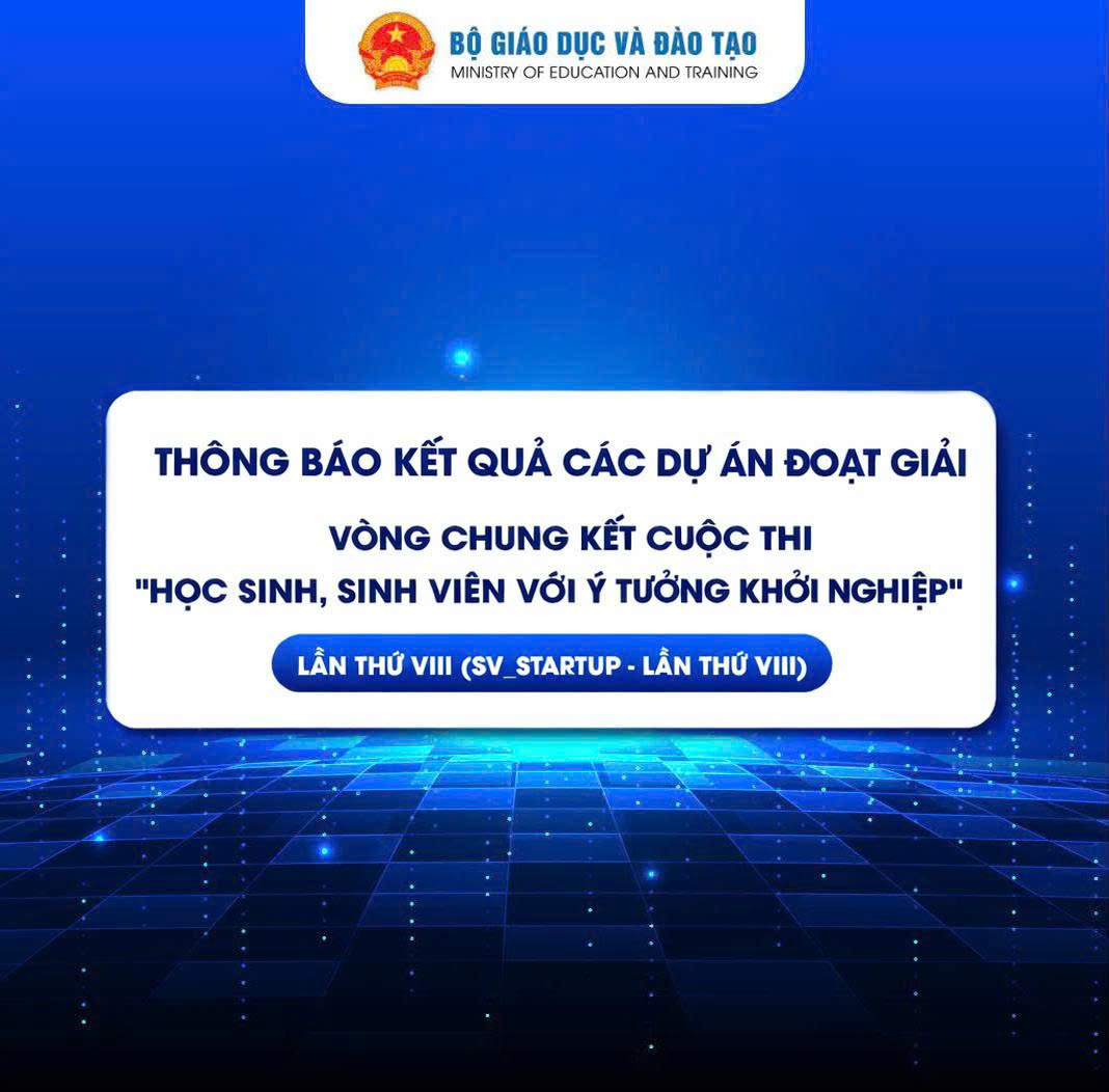 Kết quả các dự án đoạt giải Vòng Chung kết Cuộc thi “Học sinh, sinh viên với ý tưởng khởi nghiệp